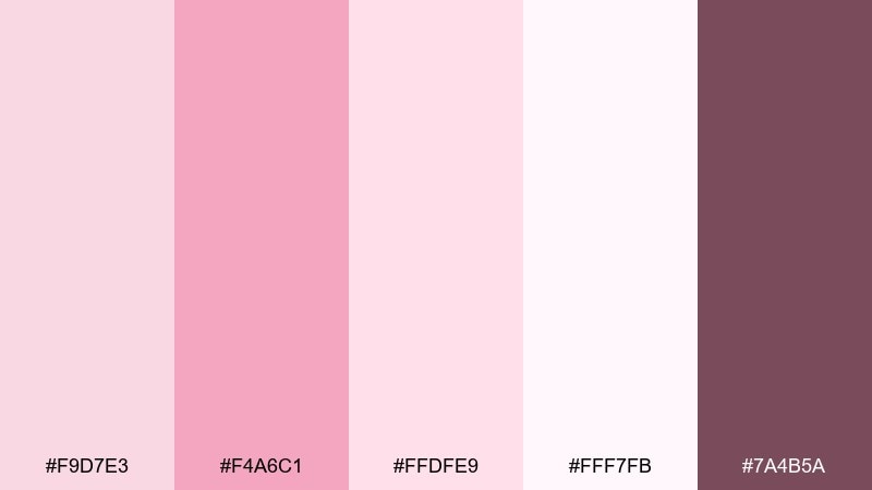 rosewater macaron tea party color palette with hex codes