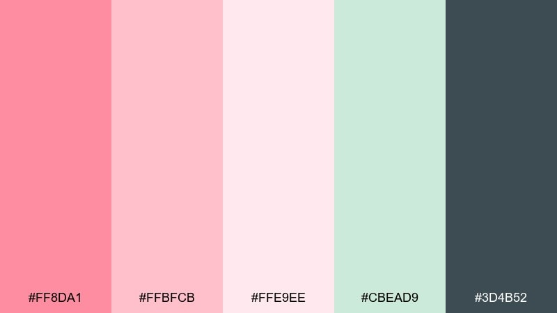 rosewater melon melon color palette with hex codes