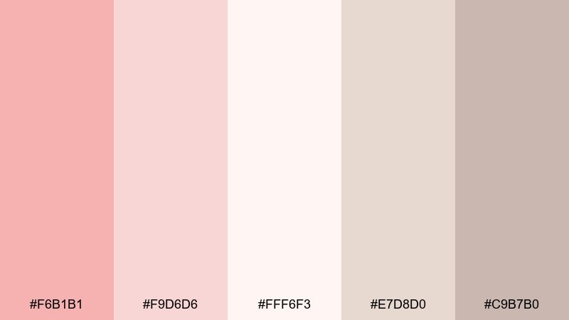 rosewater minimal pastel red color palette with hex codes