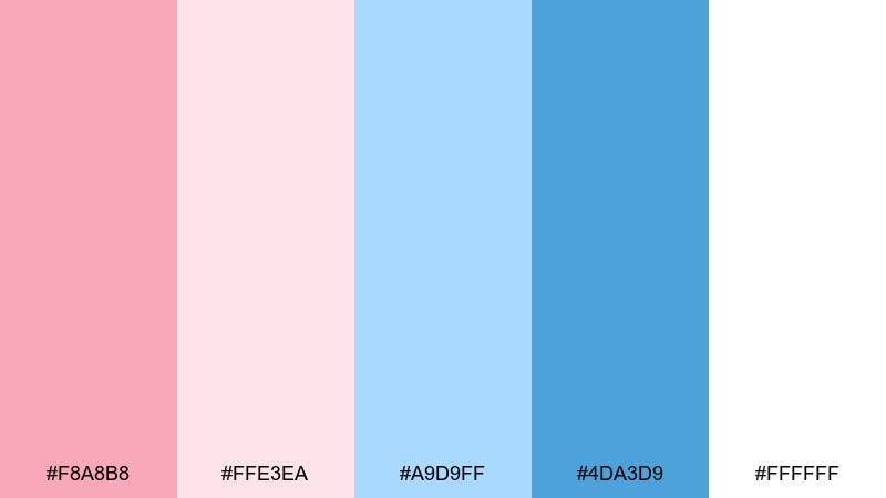 rosewater sky color palette with hex codes