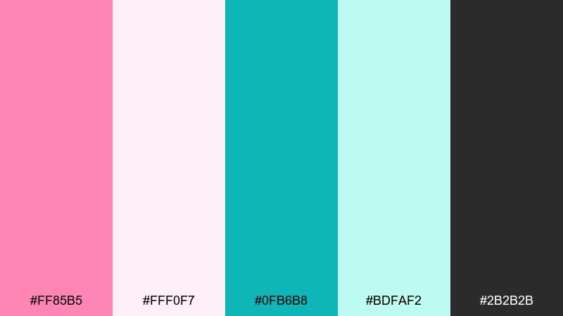 rosewater spa color palette with hex codes