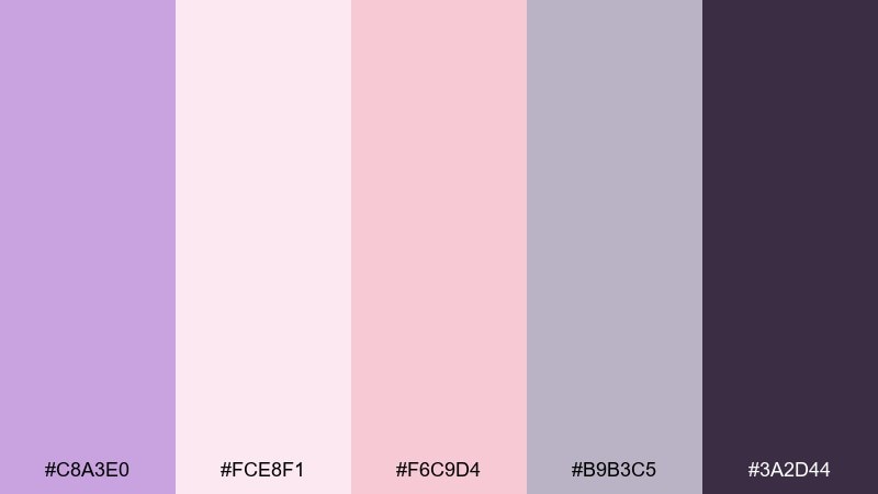 rosewater wisteria wisteria color palette with hex codes