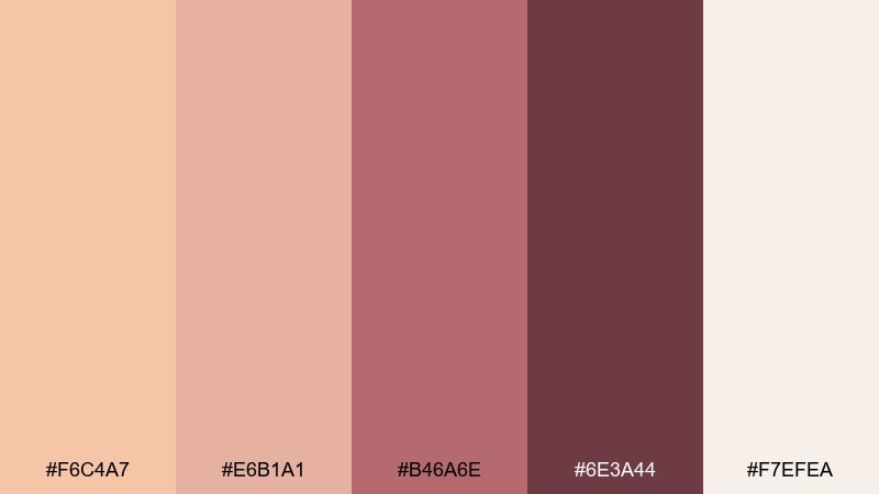 rosewood apricot light apricot color palette with hex codes