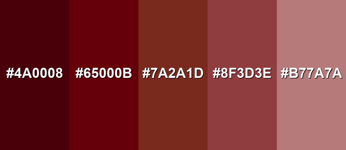 shades and variations of rosewood-color