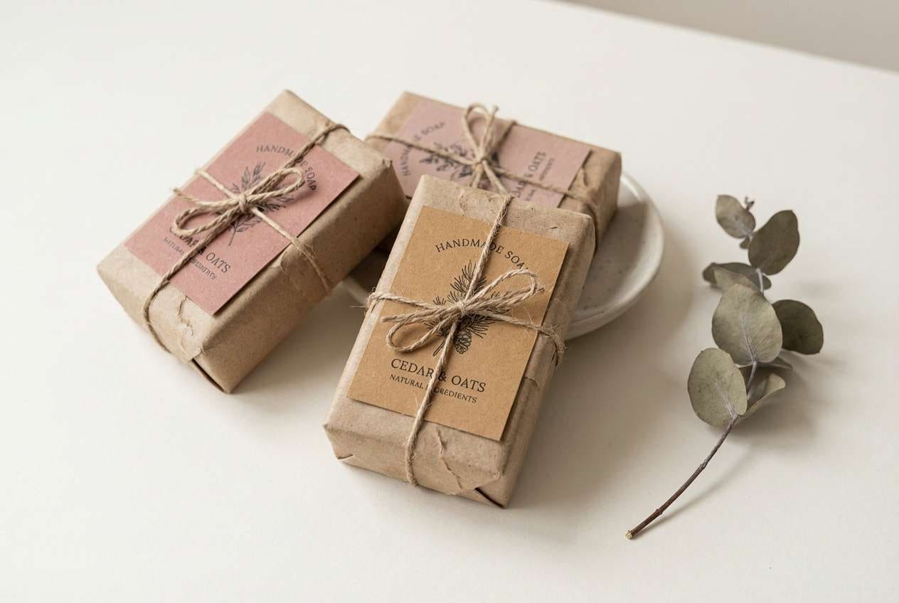 handmade soap packaging mockup