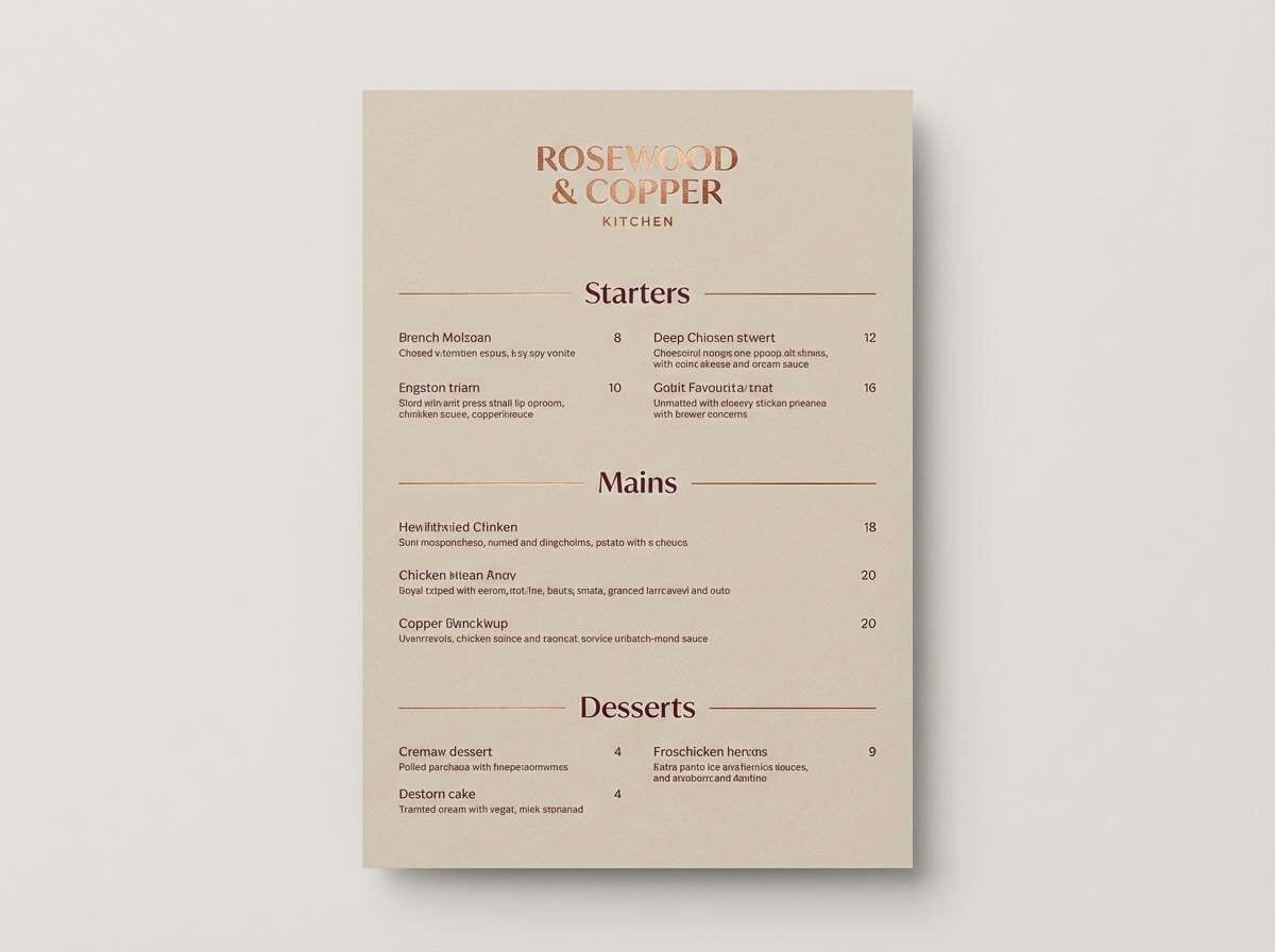 modern restaurant menu design