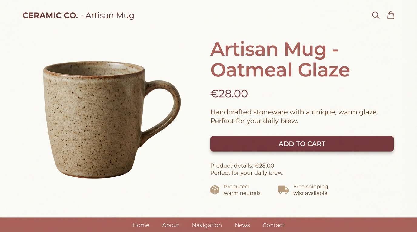 ecommerce ui in warm neutrals