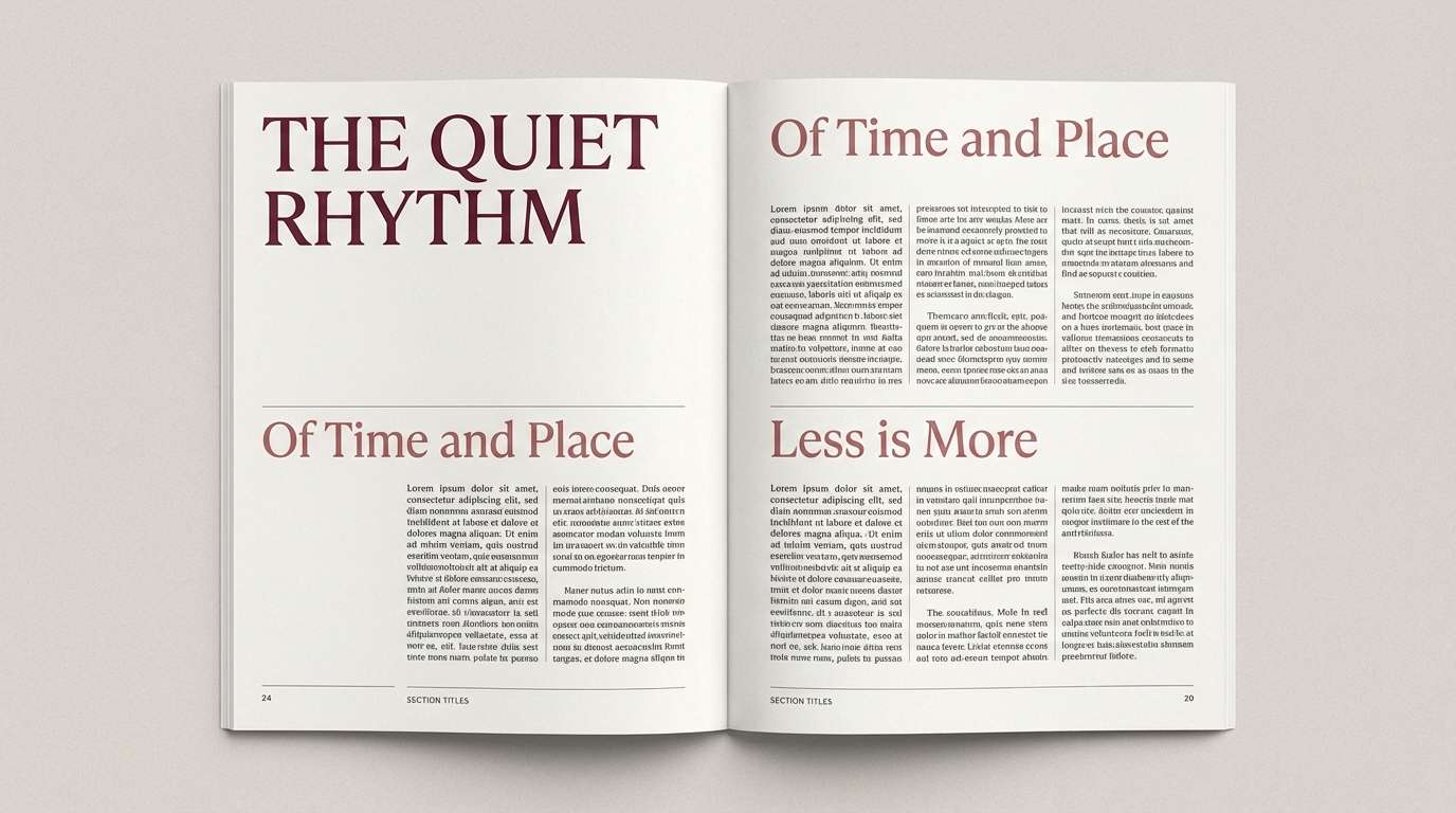 editorial layout in warm tones