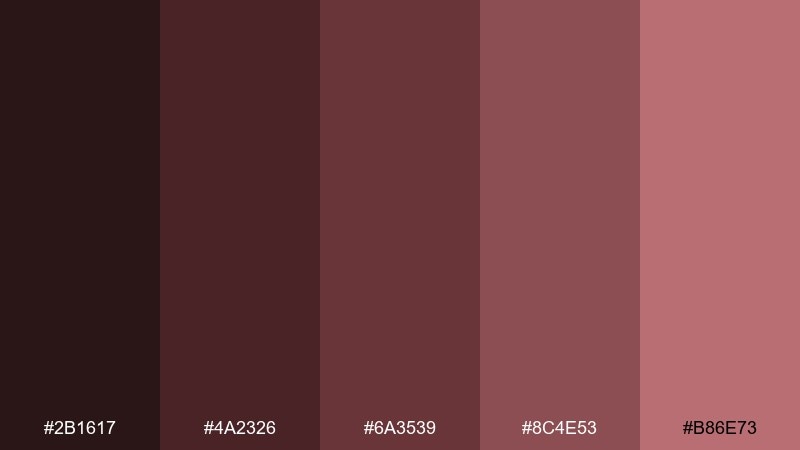 rosewood monochrome color palette with hex codes