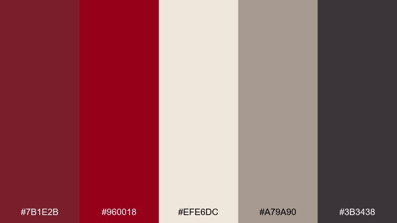 rosewood neutrals carmine color palette with hex codes