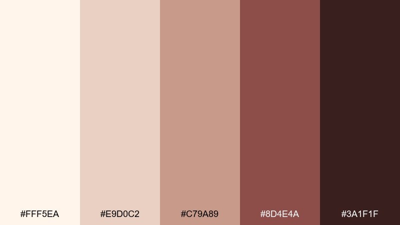 rosewood paper goods color palette with hex codes