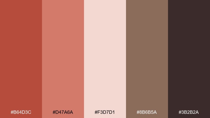 rosewood spice terra cotta color palette with hex codes