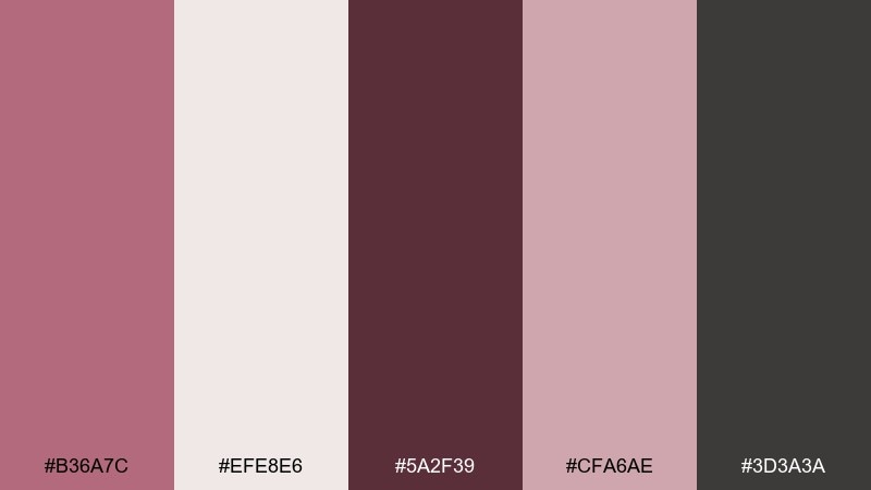 rosewood studio old rose color palette with hex codes