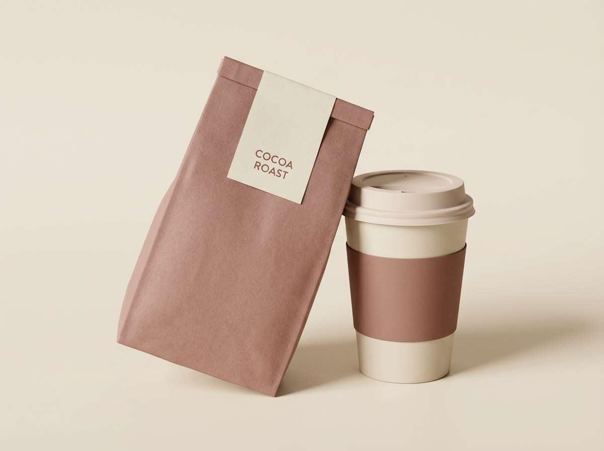 coffee packaging in warm neutrals