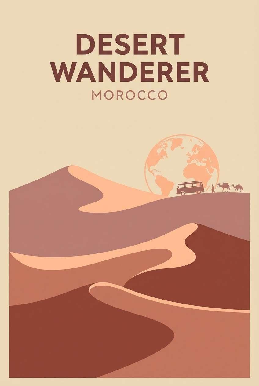 desert poster in rosy earth tones