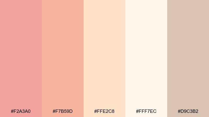 rosy citrus pastel red color palette with hex codes