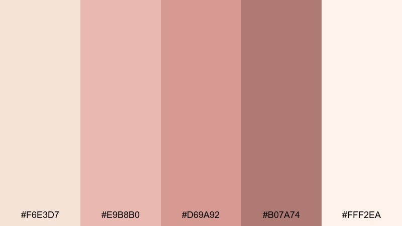 rosy macaron color palette with hex codes