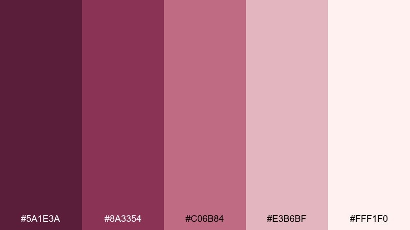 rosy tasting notes vineyard color palette with hex codes