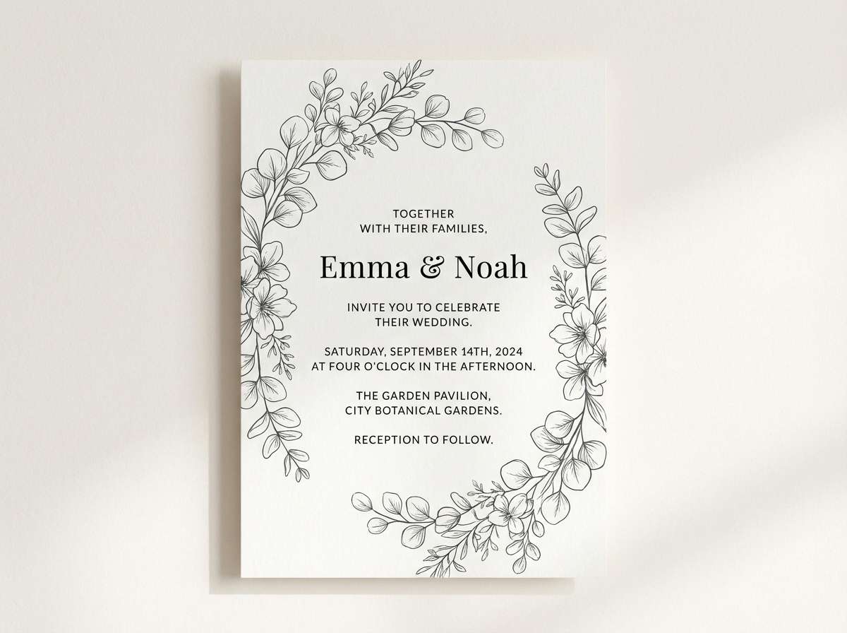 rosy vellum wedding invite