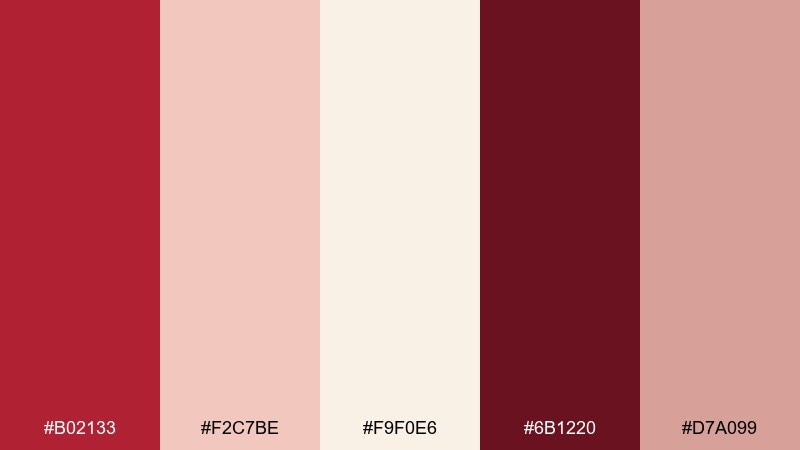 rouge macaron red cream color palette with hex codes