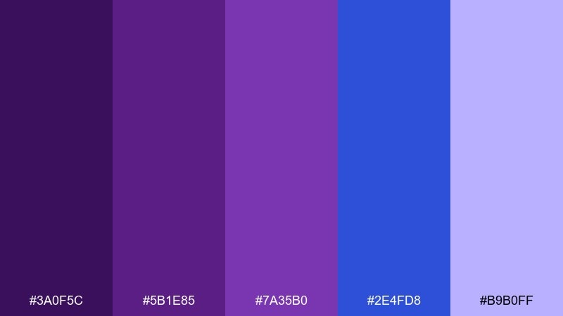 royal amethyst color palette with hex codes