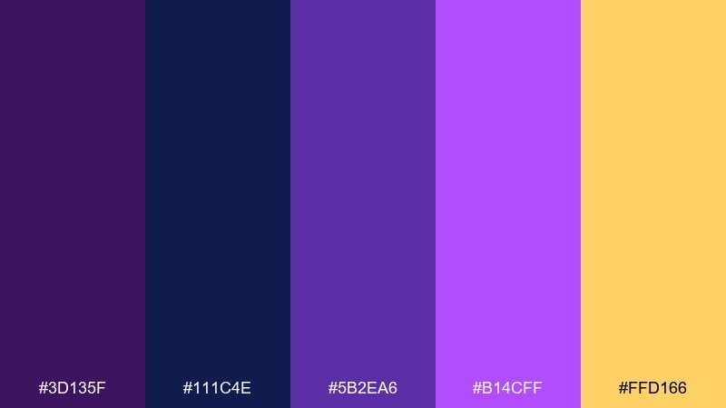 royal amethyst color palette with hex codes