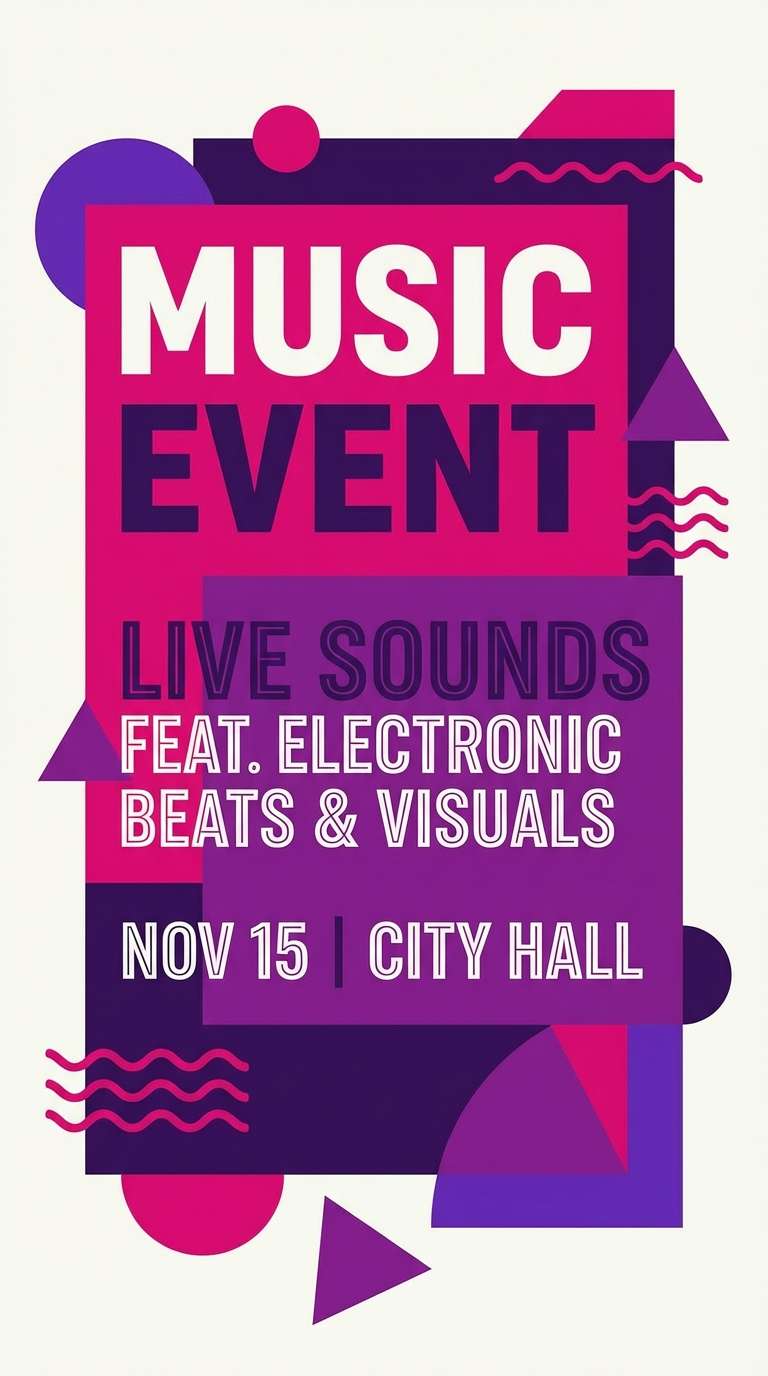 royal fuchsia event flyer