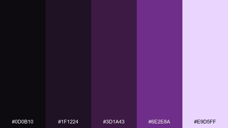 royal grape bistro color palette with hex codes
