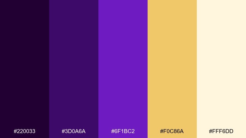 royal grape dark violet color palette with hex codes