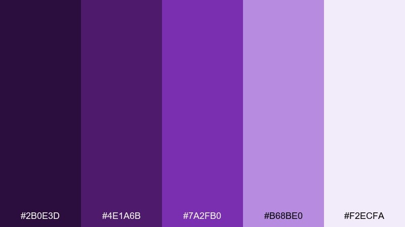 royal iris red violet color palette with hex codes