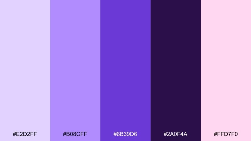 royal lavender drama lavender purple color palette with hex codes