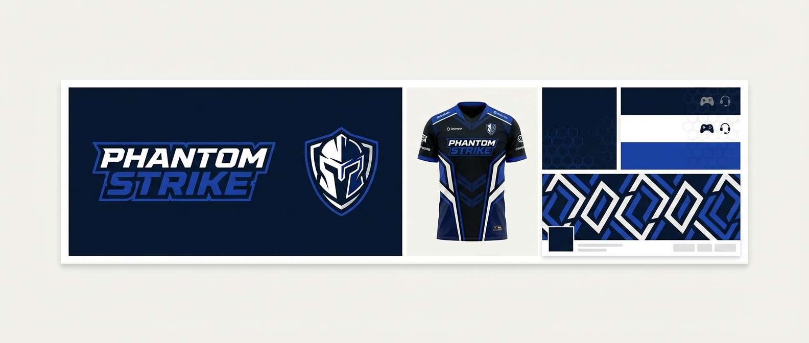 esports branding in royal blue