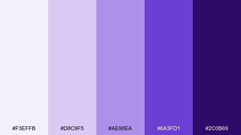 royal purple monochromatic color palette with hex codes
