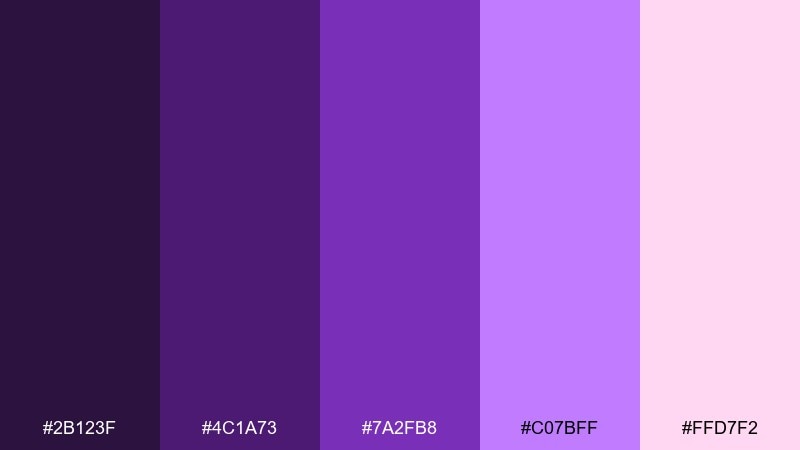 royal ribbon iris color palette with hex codes