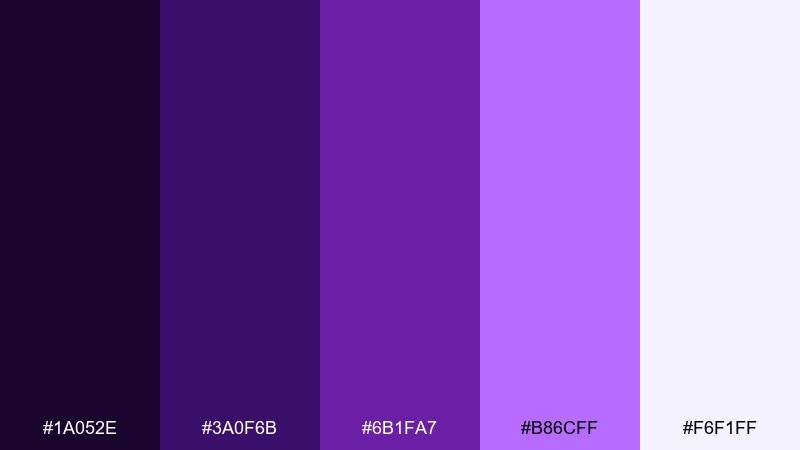 royal velvet violet purple color palette with hex codes