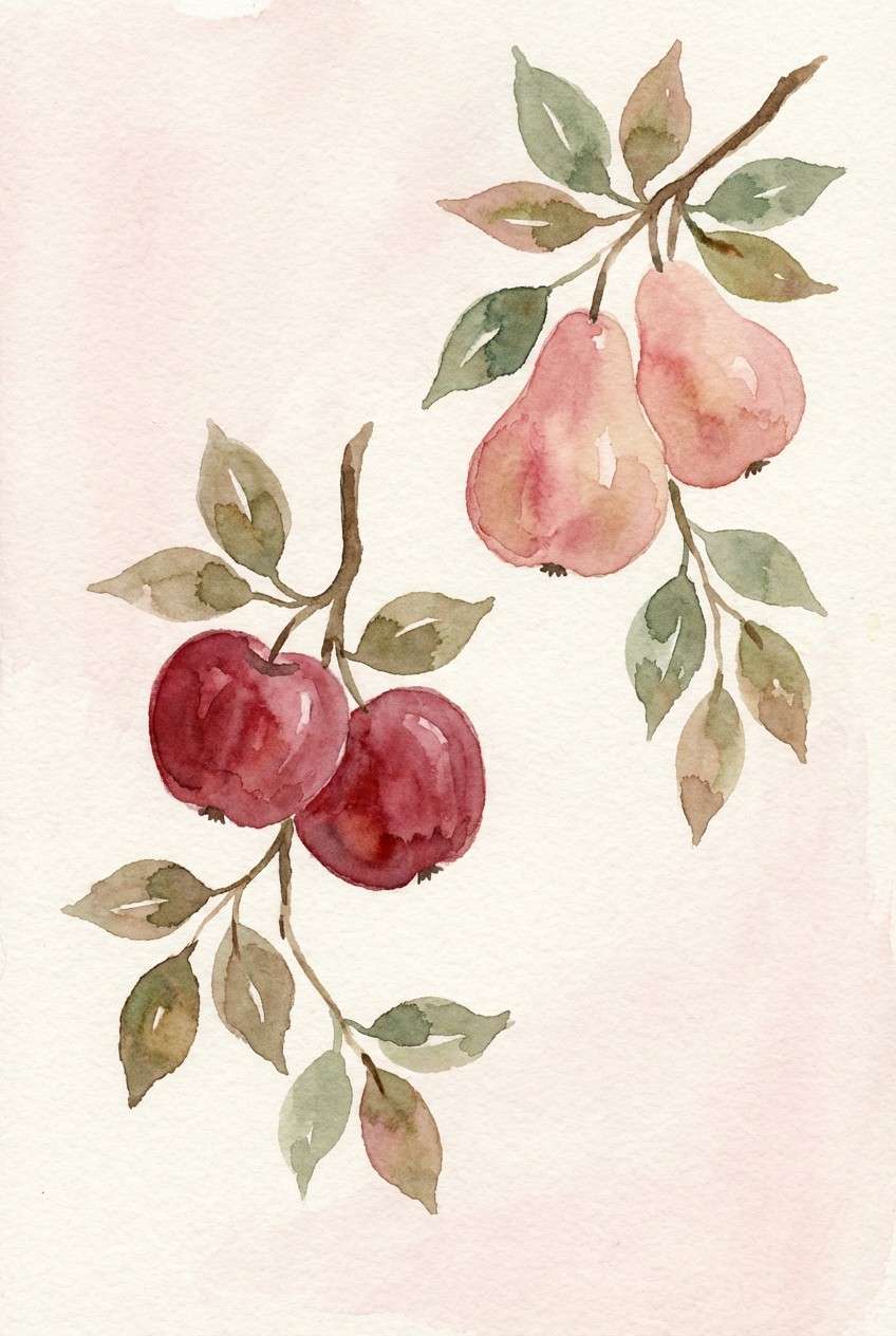 watercolor orchard print