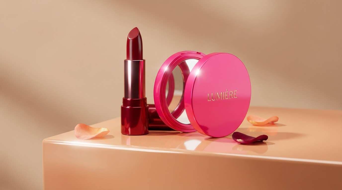 cosmetics ad studio shot