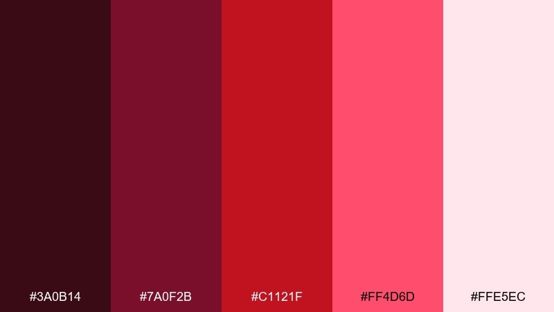 ruby glitter glitter color palette with hex codes