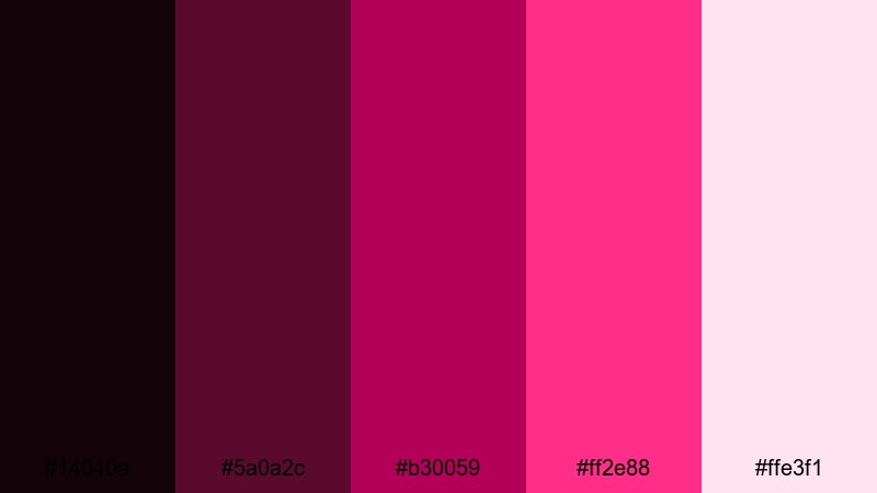 ruby neon color palette with hex codes