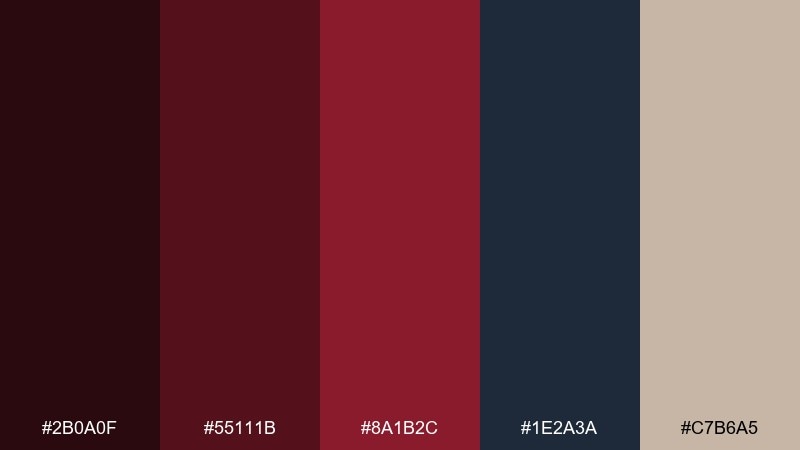 ruby nightfall color palette with hex codes