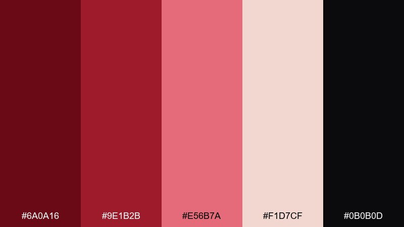 ruby noir contrast ruby color palette with hex codes