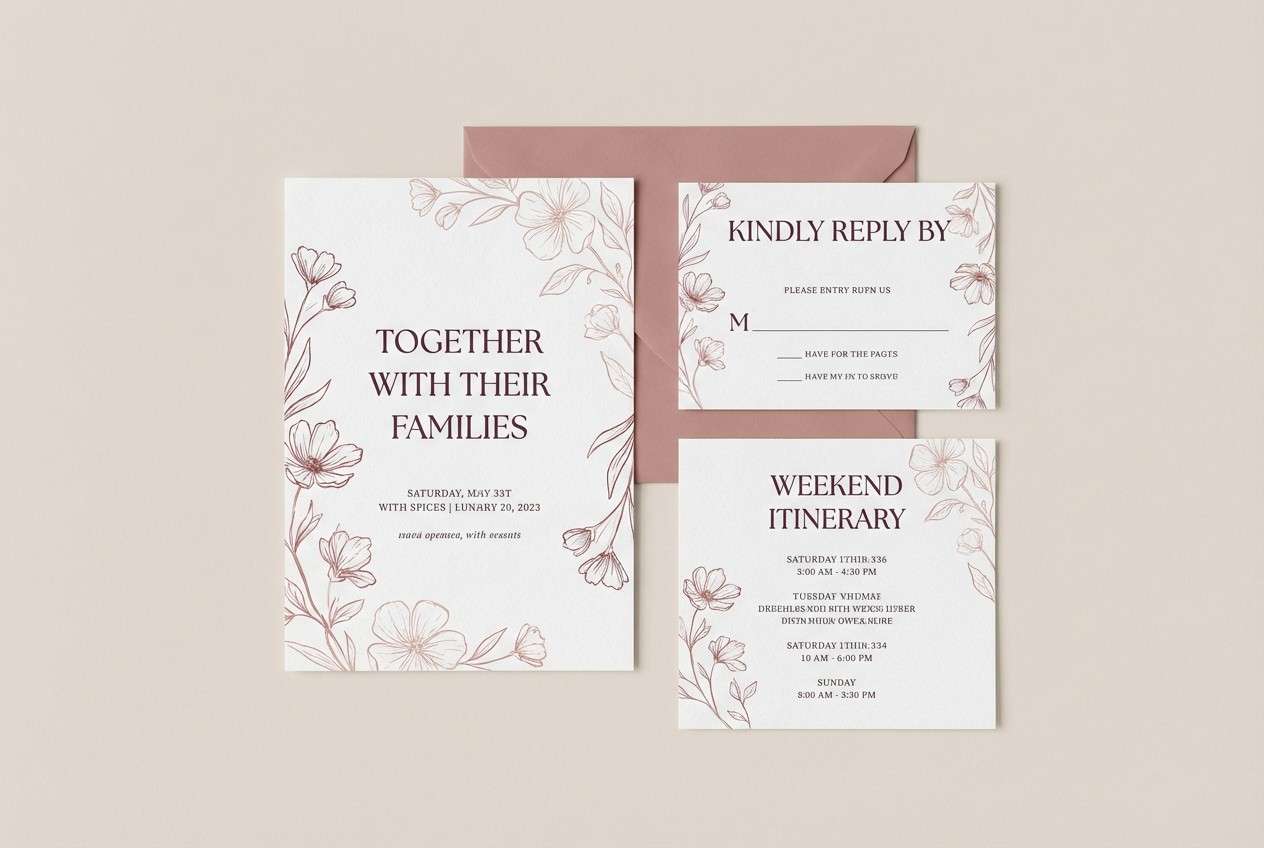 rose invitation suite design