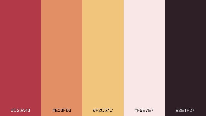 rust & rose color palette with hex codes