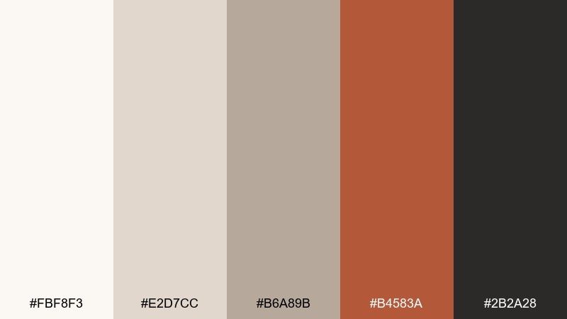 rust & snow scandinavian color palette with hex codes