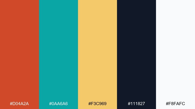 rust and teal tag graffiti color palette with hex codes