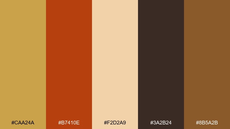 rust gold autumn color palette with hex codes