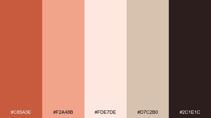 rust rosewater color palette with hex codes