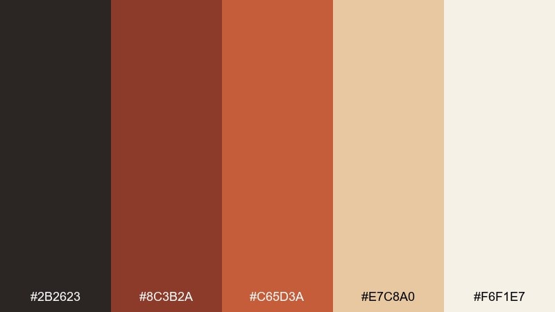 rusted rivet bridge color palette with hex codes