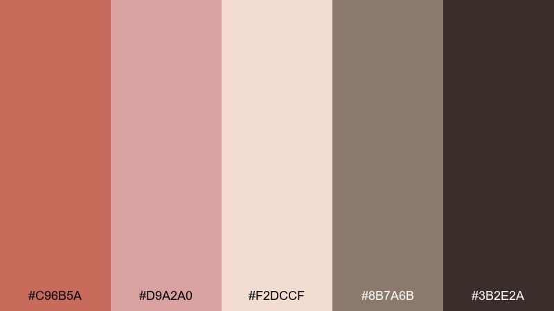 rustic bloom color palette with hex codes