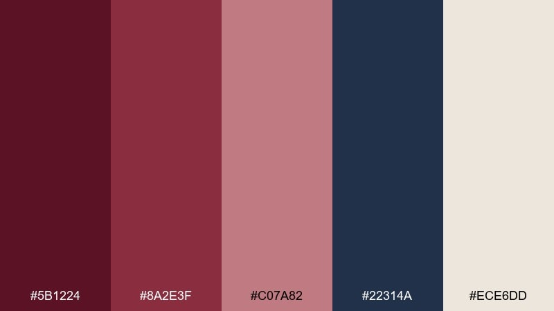rustic burgundy denim red burgundy color palette with hex codes